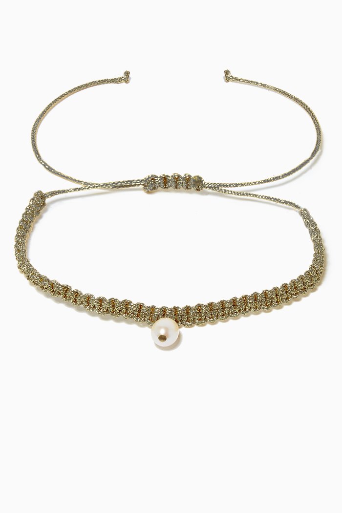 

Grappa Makrame Bracelet in 24kt Gold Plated Bronze, Silver