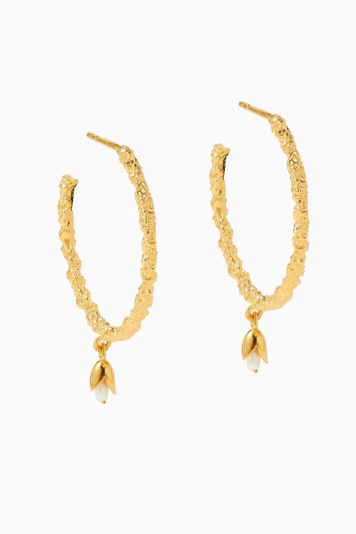 

Lily Hoop Earrings in 24kt Gold Plated Bronze, Neutral