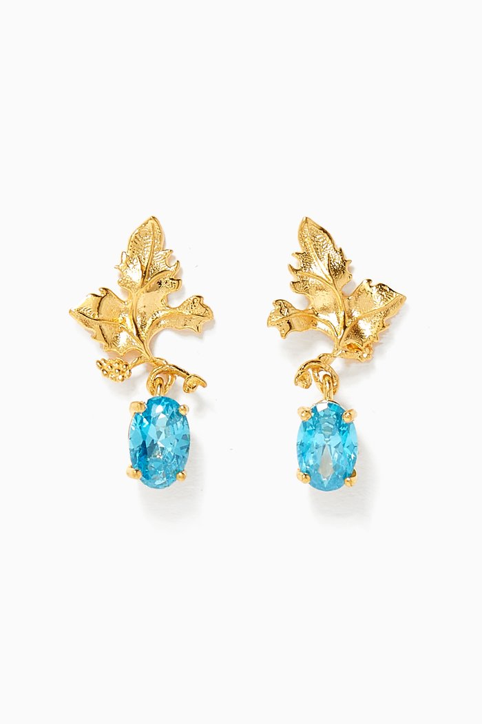 

Siena Earrings in 24kt Gold Plated Bronze, Blue