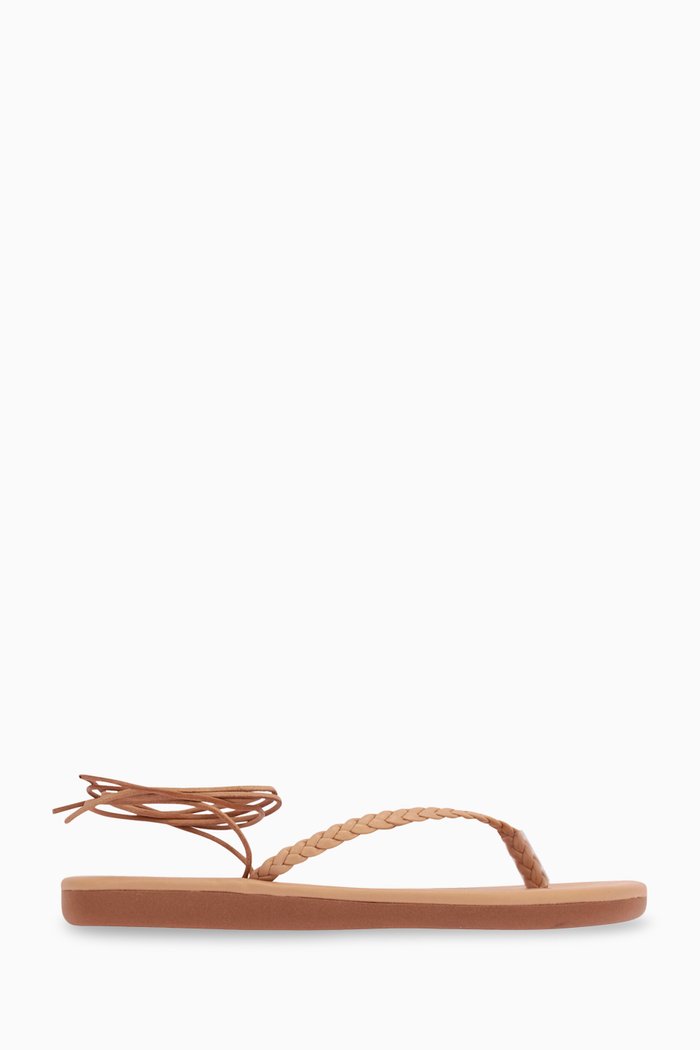 

Plage Lace Up Sandals in Nappa Leather, Brown