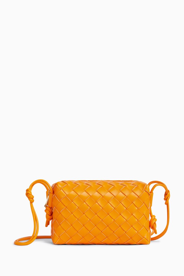 

The Mini Loop Crossbody Bag in Intrecciato Nappa, Orange
