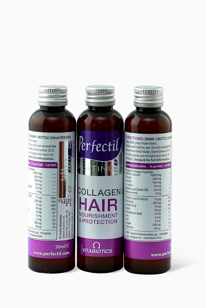 

Perfectil Platinum Collagen Hair Drink, 10 x 50ml, Multicolour