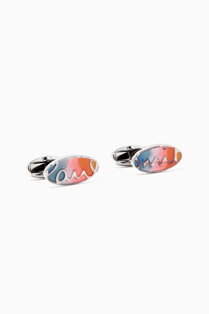 

Signature Oval Cufflinks in Metal, Multicolour
