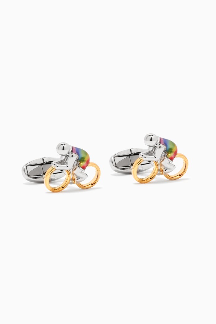 

Cyclist Cufflinks in Metal, Multicolour