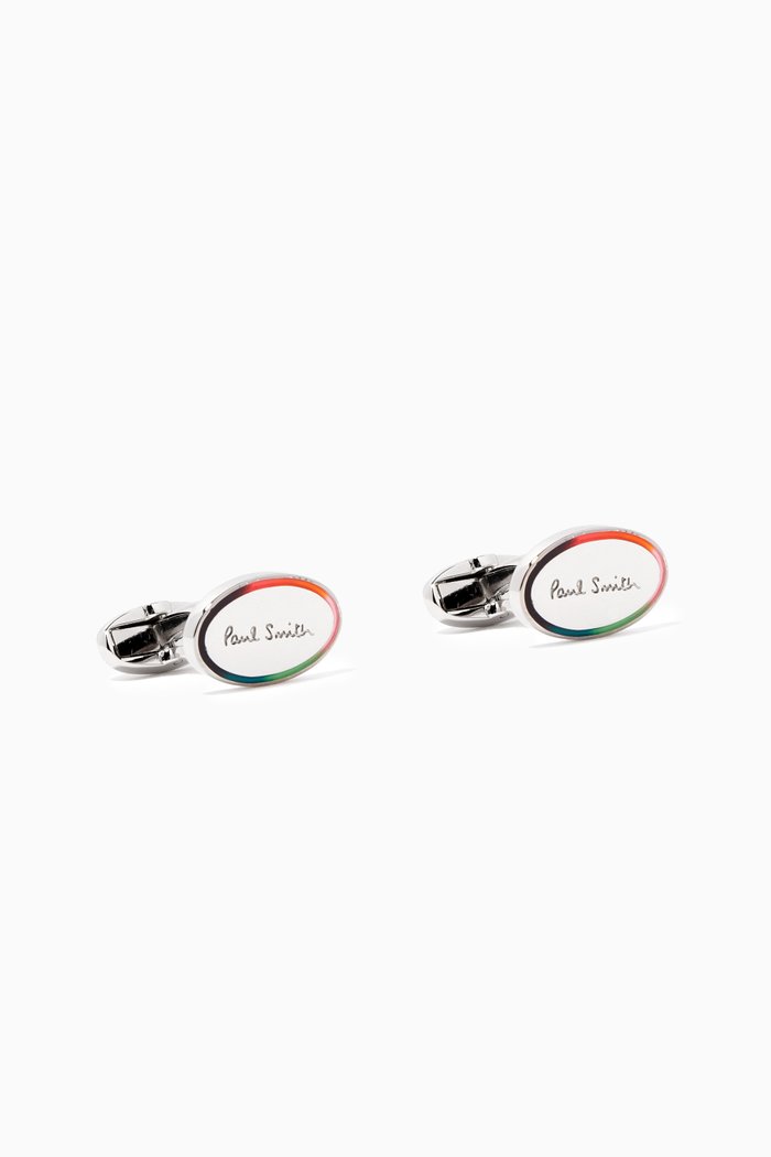 

Signature Oval Cufflinks in Metal, Silver