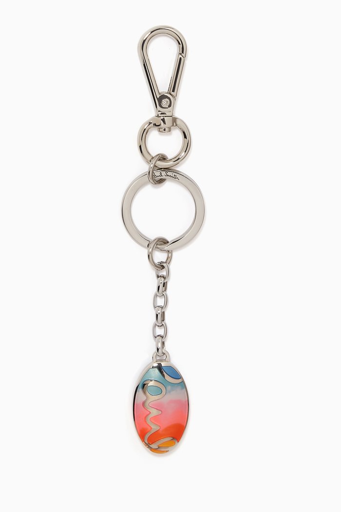 

Signature Oval Keyring in Metal, Silver