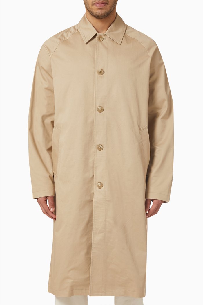 

Nathan Car Coat in Organic Cotton & Linen, Neutral