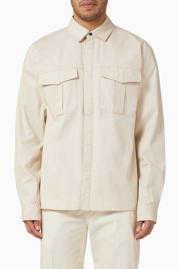 

Laurel Hybrid shirt in Organic Cotton Twill, Neutral