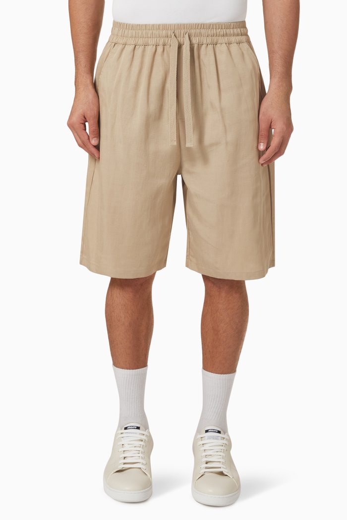 

Otto Bermuda Shorts in Linen & Tencel, Neutral