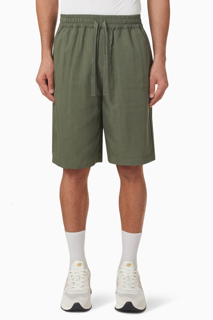 

Otto Bermuda Shorts in Linen & Tencel, Green