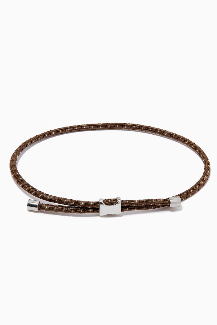 

Orson Pull Bungee Rope Bracelet in Sterling Silver, Green