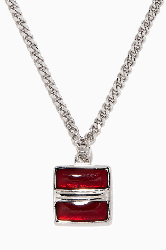 Cardinal Necklace in Sterling Silver, Red