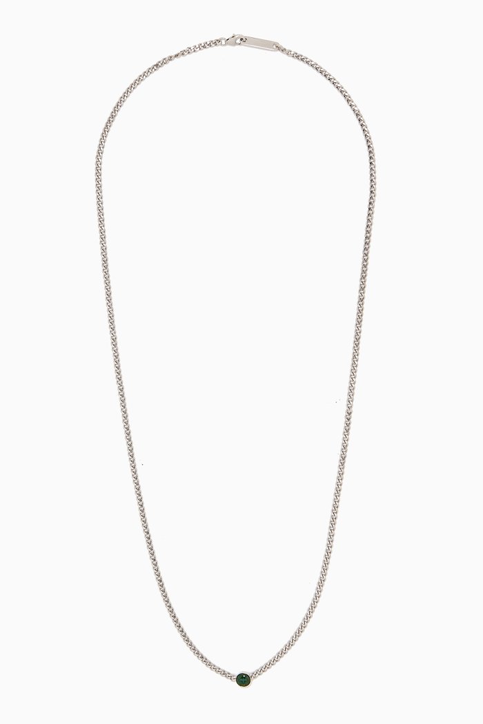 

Dove Type Chain Necklace in Sterling Silver, Black