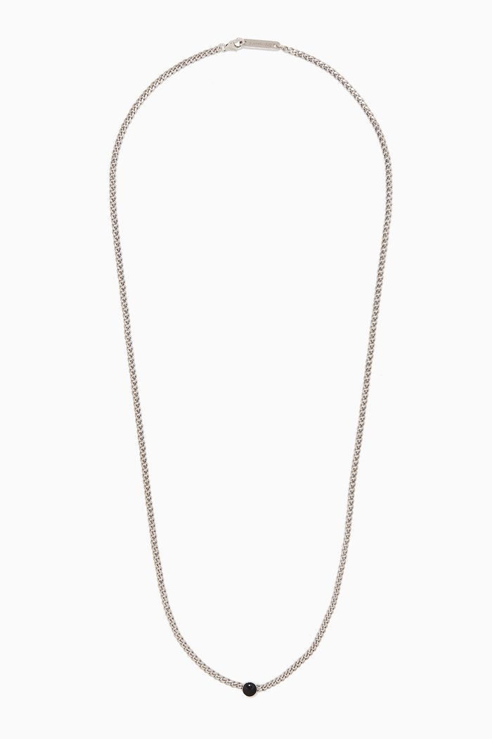 

Volcan Type Chain Necklace in Sterling Silver, Black