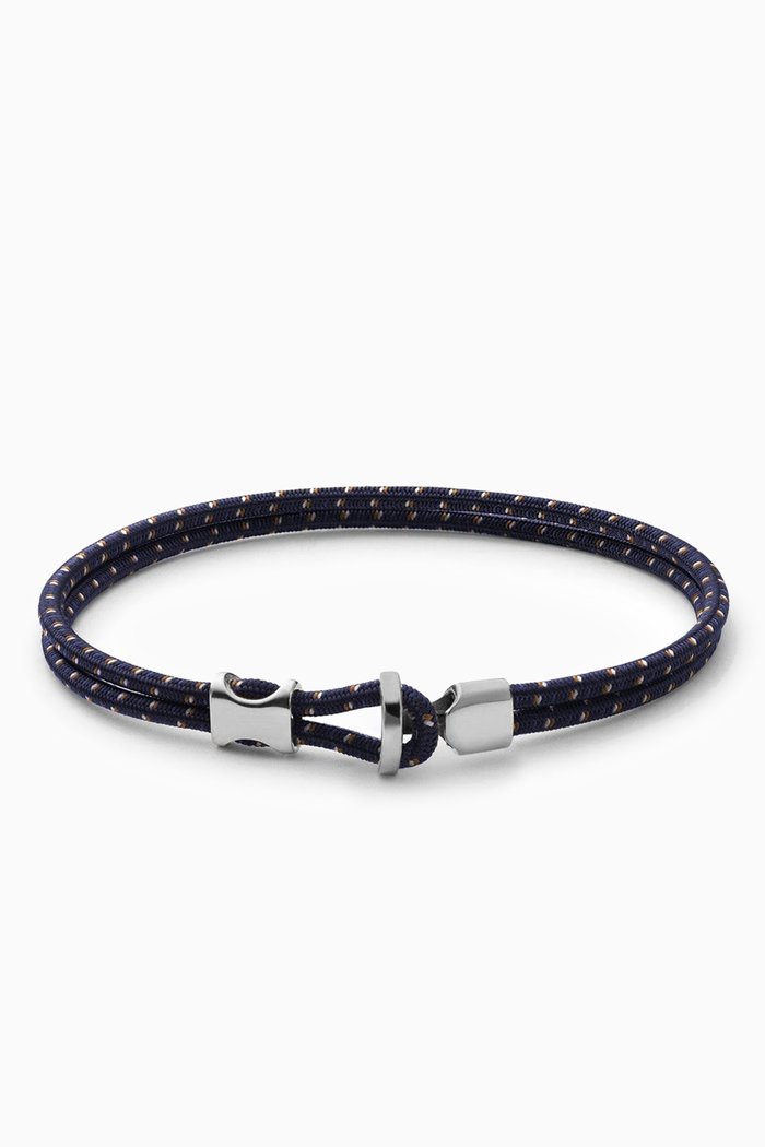 

Orson Loop Bungee Rope Bracelet in Sterling Silver, Blue