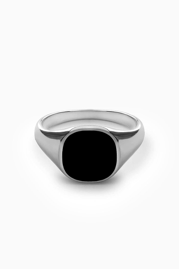 

Olympus Signet Ring in Sterling Silver, Black