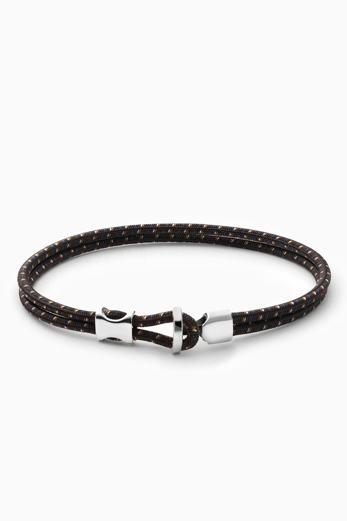 

Orson Loop Bungee Rope Bracelet in Sterling Silver, Black