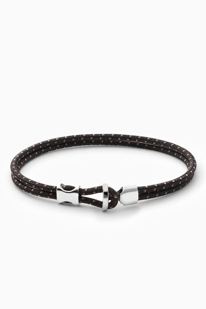 

Orson Loop Bungee Rope Bracelet in Sterling Silver, Black