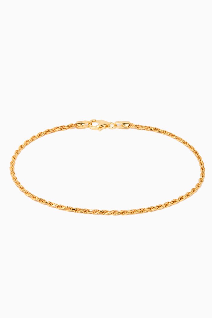 

Rope Chain Bracelet in 14kt Gold Vermeil, 2.4mm