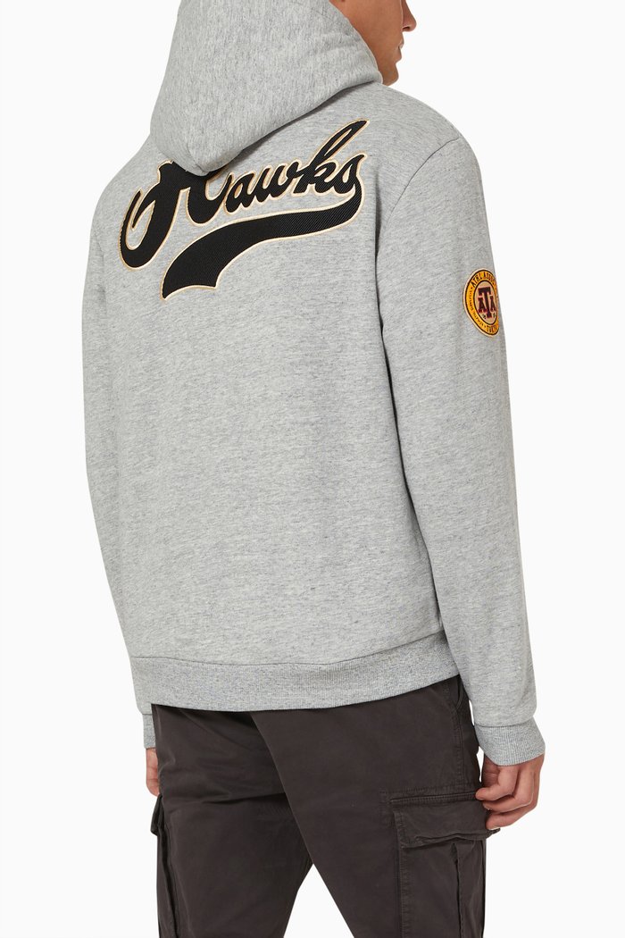 

Original & Vintage Collegiate Hoodie in Cotton Blend, Grey
