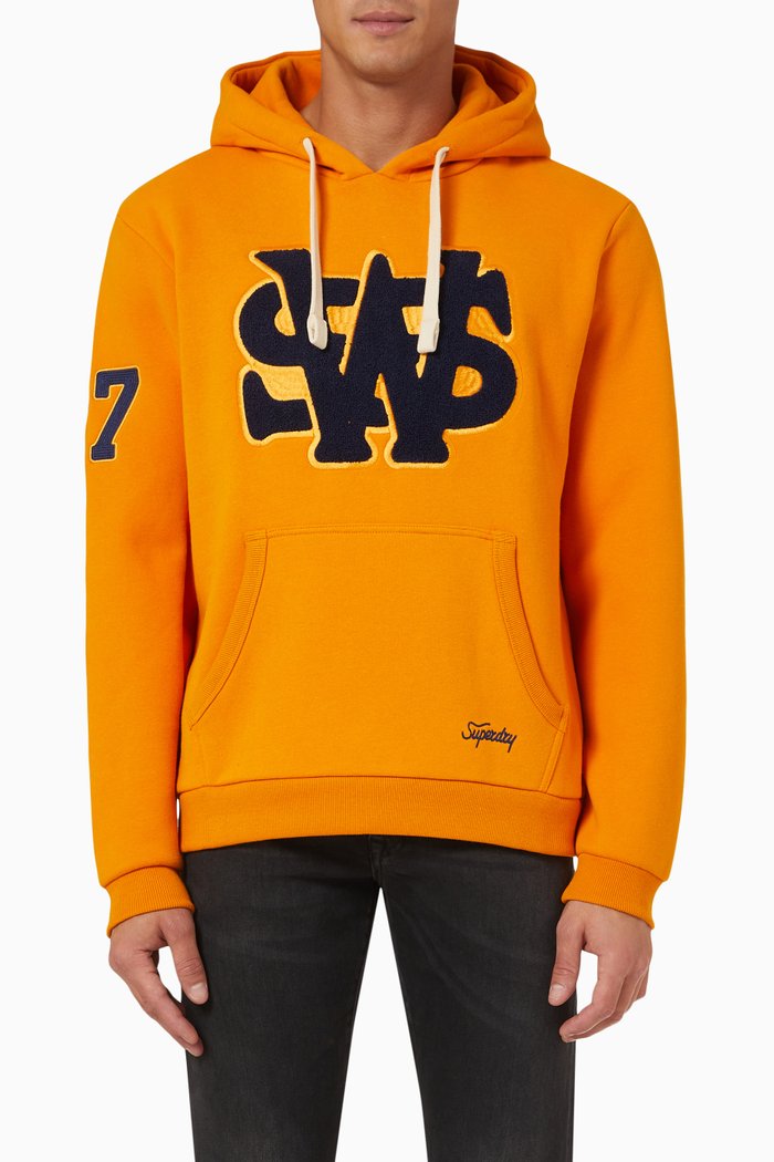 

Original & Vintage Collegiate Hoodie in Cotton Blend, Gold