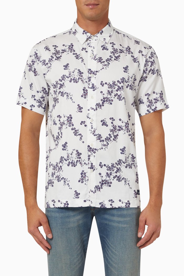 

Vintage Hawaiian Print Box Shirt, White