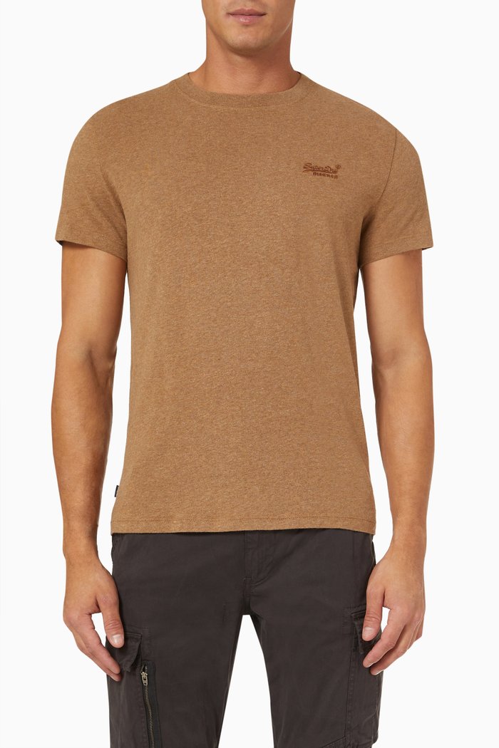 

Vintage Logo Embroidered T-shirt in Cotton Jersey, Brown