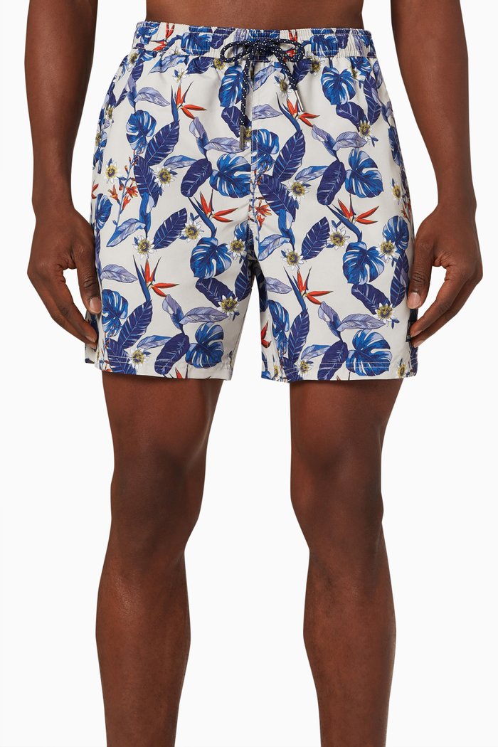 

Vintage Hawaiian Print Swim Shorts, Multicolour