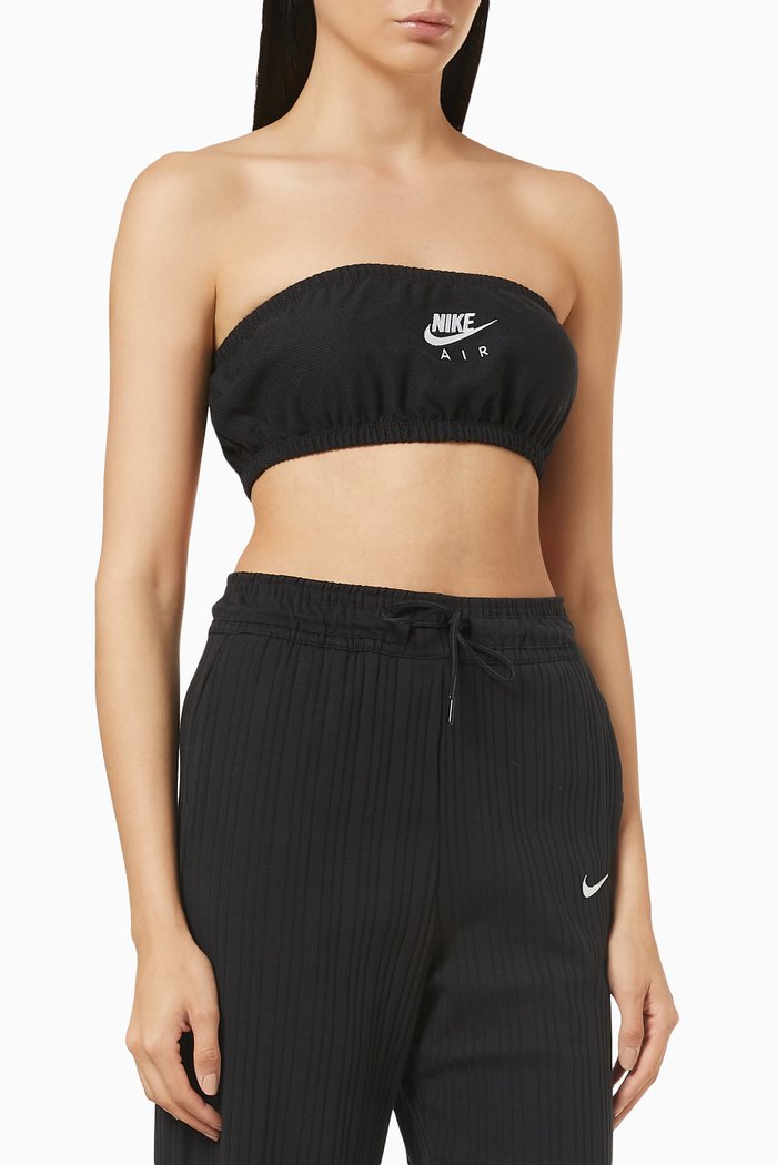 

Bandeau Top in Cotton Pique, Black
