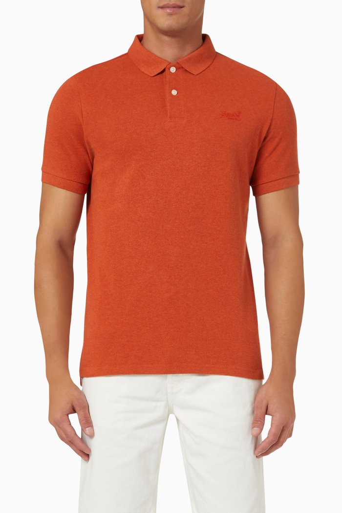

Classic Polo Shirt in Organic Cotton Piqué, Orange