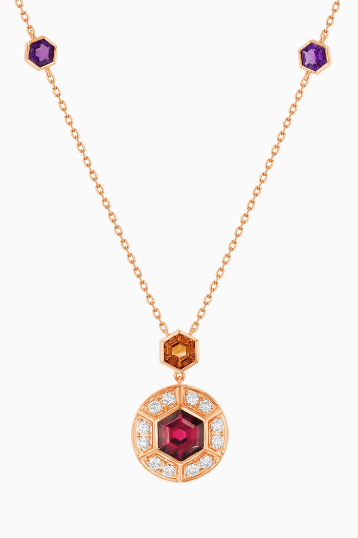

Kanzi Gemstone Necklace in 18kt Rose Gold