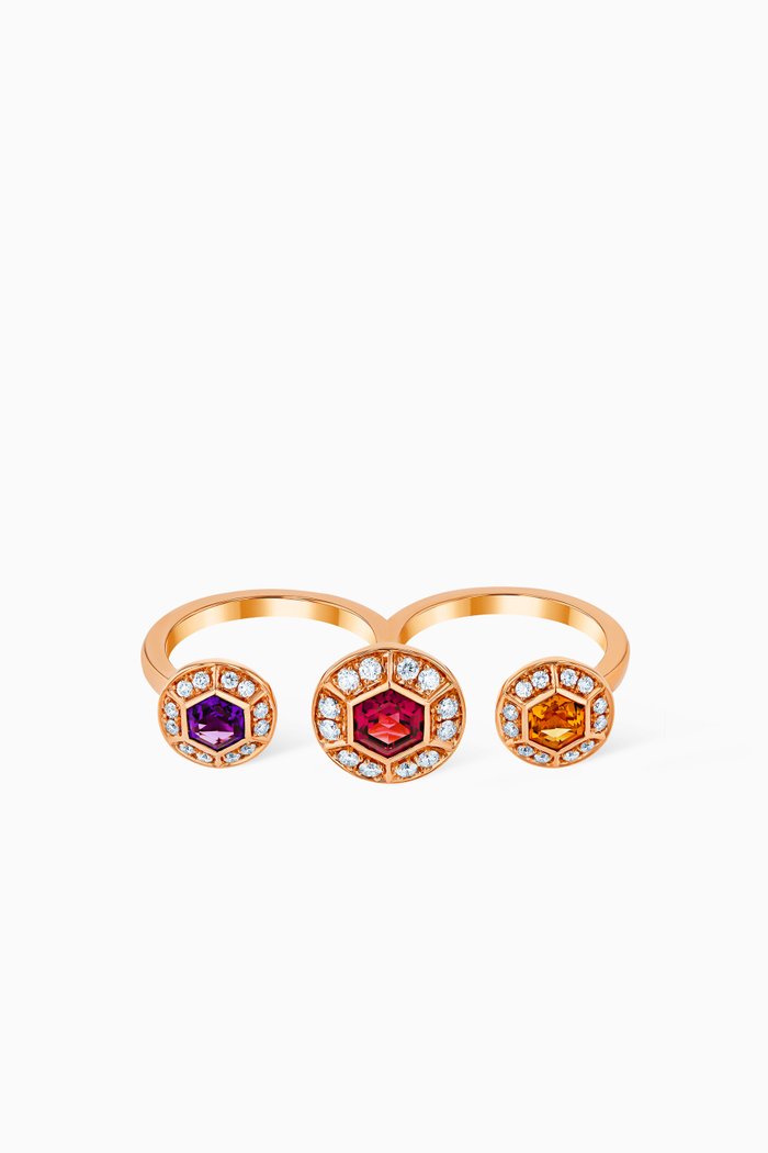 

Kanzi Gemstone & Diamond Ring in 18kt Rose Gold