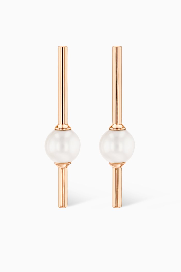 

Kiku Glow Pearl Drop Earrings in 18kt Rose Gold
