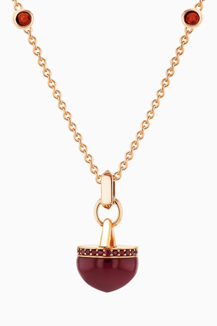 

Dome Noble Red Garnet Necklace in 18kt Rose Gold