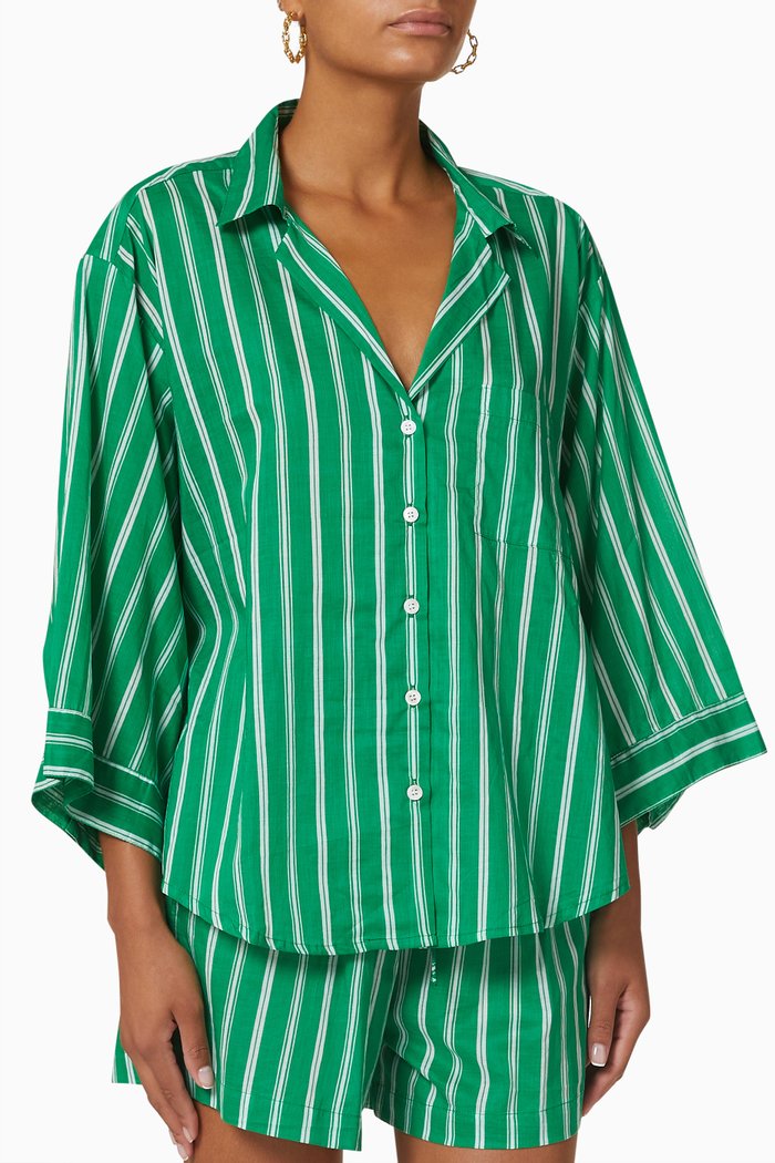

Paradise Shirt in Cotton Voile, Green