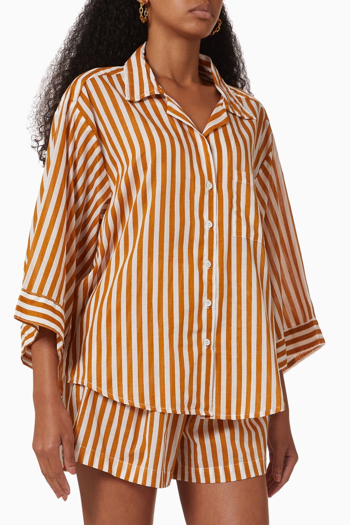 

Paradise Shirt in Cotton Voile, Brown