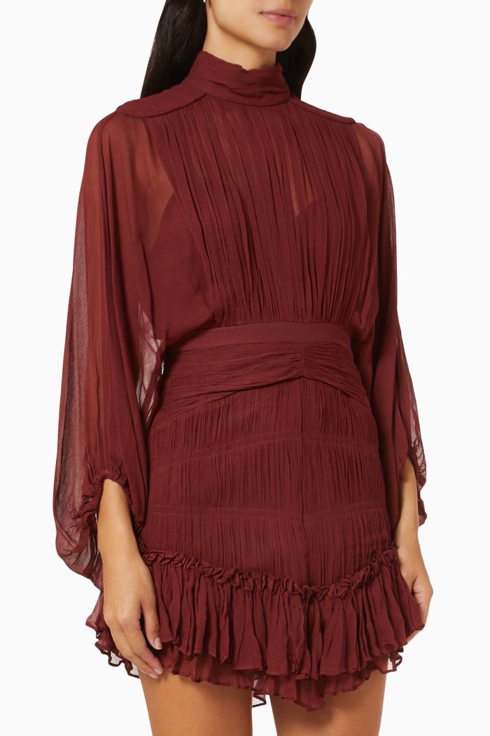 

Safira Long Sleeve Mini Dress, Red
