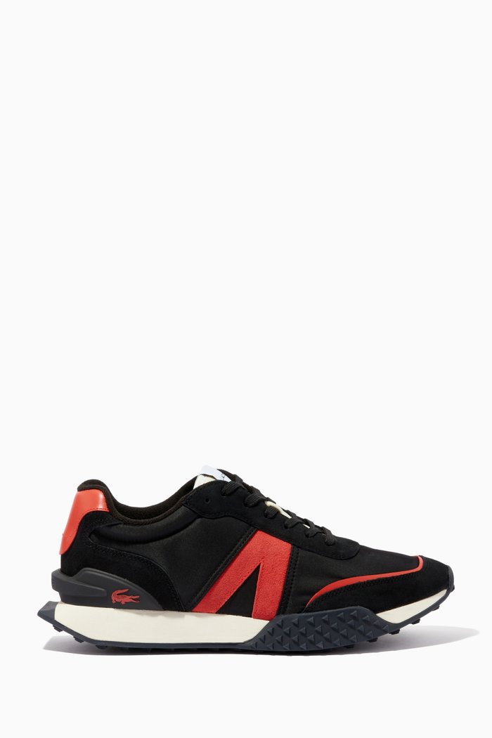 

L-Spin Deluxe Accent Trainers in Leather & Suede, Multicolour