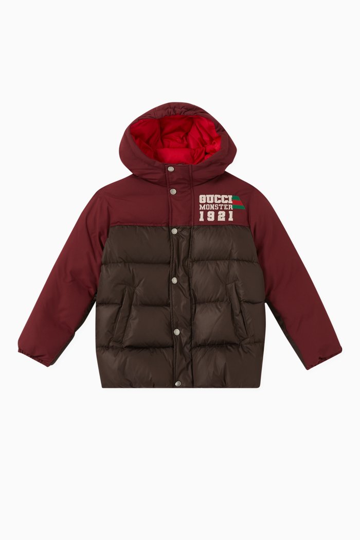 

Logo Padded Coat in Polyamide & Polyester, Red