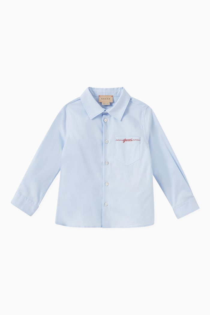 

Oxford Shirt in Cotton Poplin, Blue