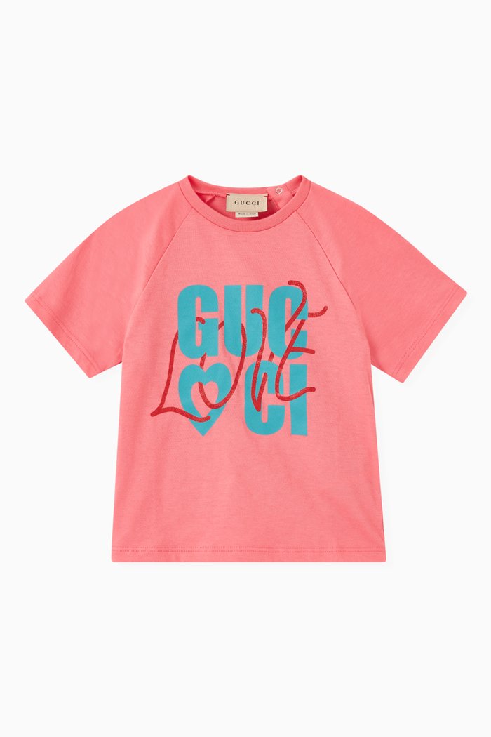 

Gucci Love Logo T-shirt in Cotton, Pink