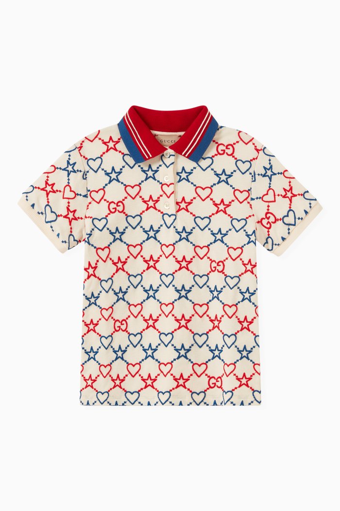 

Logo Embroidered Polo in Cotton, Neutral