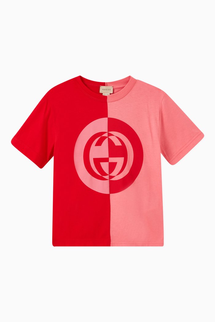 Bi-colour T-shirt in Cotton, Pink