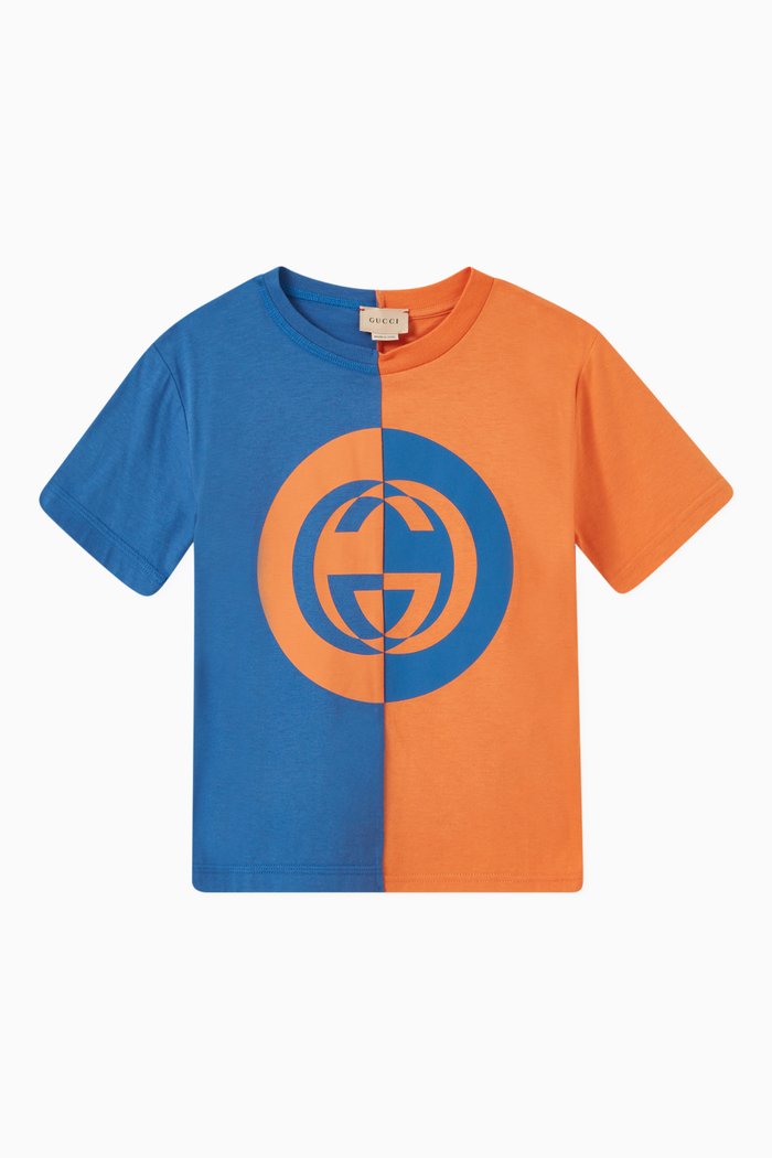 

Bi-colour T-shirt in Cotton, Blue