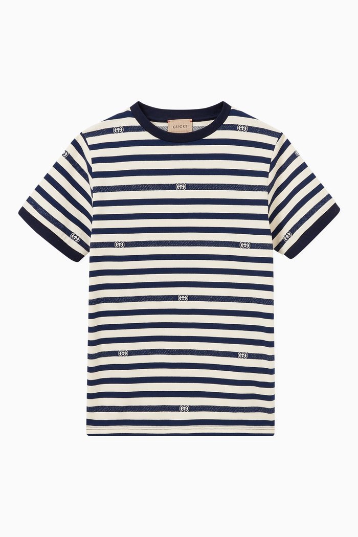 

Striped T-Shirt in Cotton Jersey, Neutral