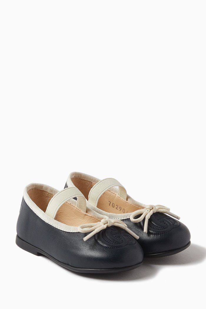

Double G Ballet Flats in Leather, Blue