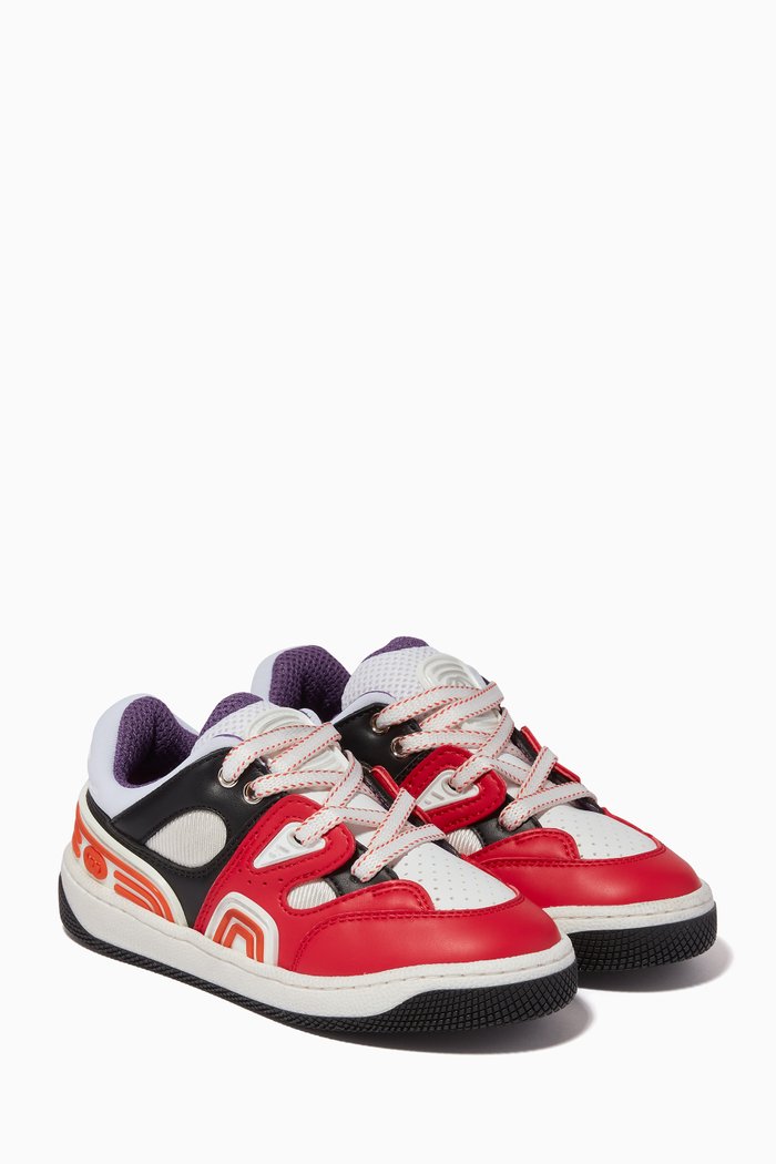 

Basket Sneakers in Demetra Leather, Multicolour