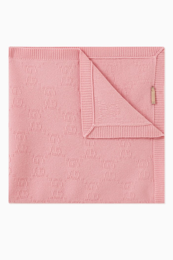 

GG Blanket in Wool, Pink