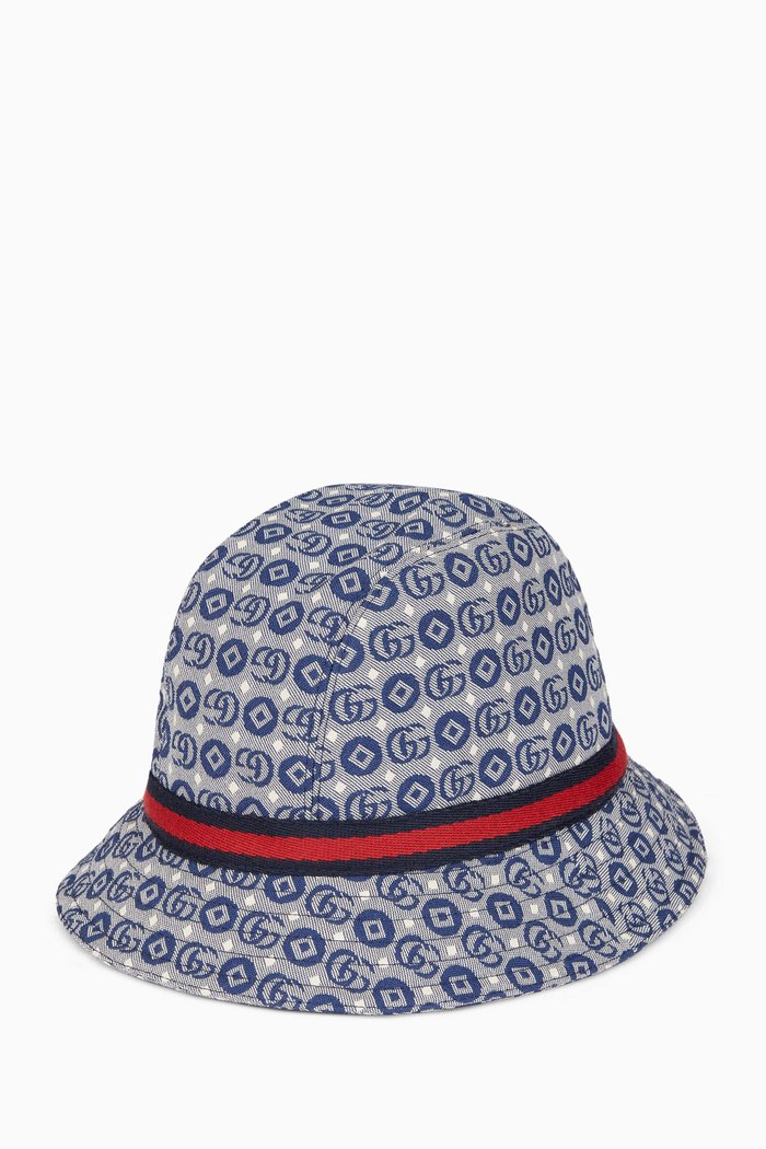 

Bristol Fedora Hat in Cotton Jacquard, Blue