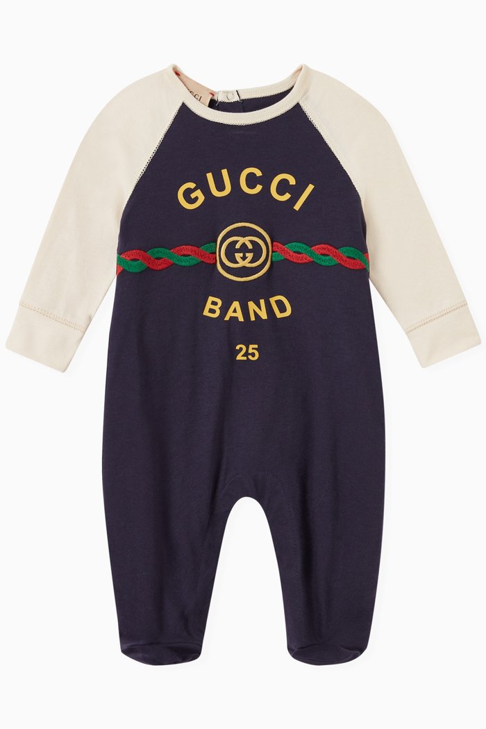 

Logo Print Pyjama in Cotton, Blue
